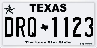 TX license plate DRQ1123