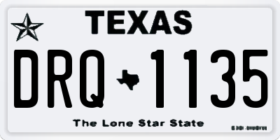 TX license plate DRQ1135