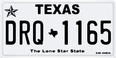 TX license plate DRQ1165