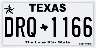 TX license plate DRQ1166