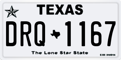 TX license plate DRQ1167