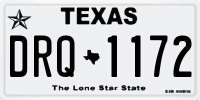 TX license plate DRQ1172