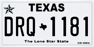 TX license plate DRQ1181