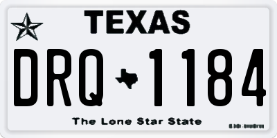 TX license plate DRQ1184
