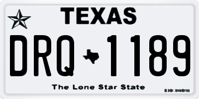 TX license plate DRQ1189