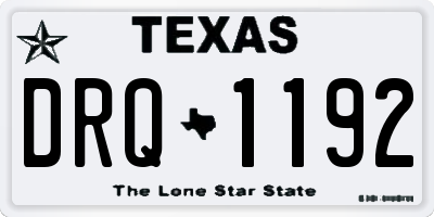 TX license plate DRQ1192