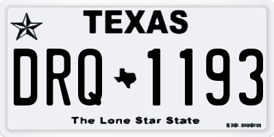 TX license plate DRQ1193