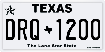 TX license plate DRQ1200