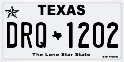 TX license plate DRQ1202