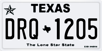 TX license plate DRQ1205