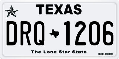 TX license plate DRQ1206