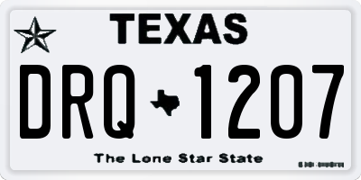 TX license plate DRQ1207