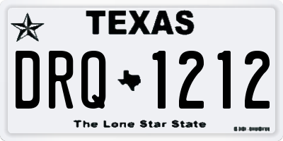 TX license plate DRQ1212