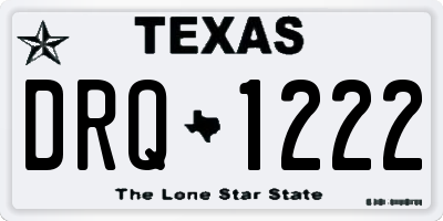 TX license plate DRQ1222