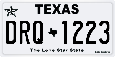 TX license plate DRQ1223