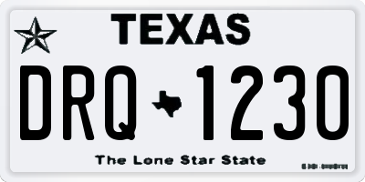 TX license plate DRQ1230