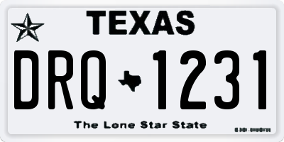 TX license plate DRQ1231