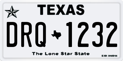 TX license plate DRQ1232