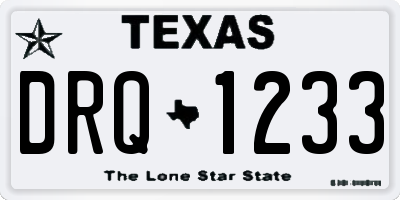 TX license plate DRQ1233