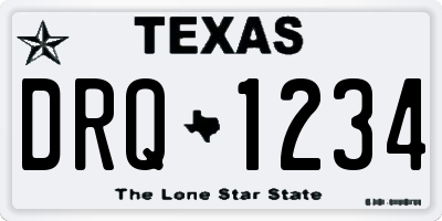 TX license plate DRQ1234