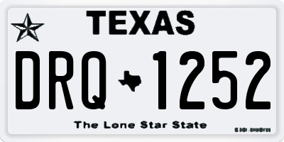 TX license plate DRQ1252