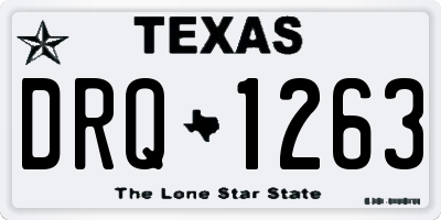 TX license plate DRQ1263