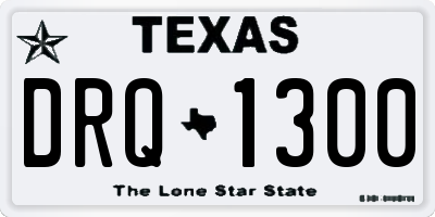 TX license plate DRQ1300