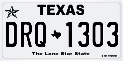 TX license plate DRQ1303
