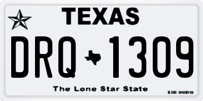 TX license plate DRQ1309