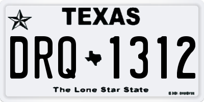 TX license plate DRQ1312