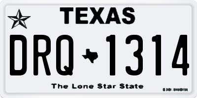 TX license plate DRQ1314