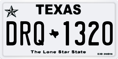 TX license plate DRQ1320
