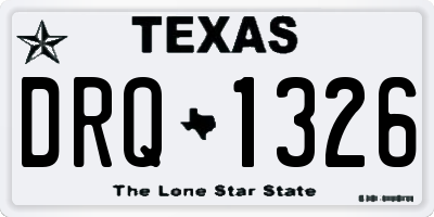 TX license plate DRQ1326