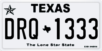 TX license plate DRQ1333