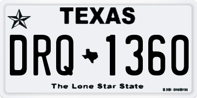 TX license plate DRQ1360