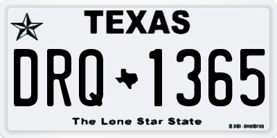 TX license plate DRQ1365