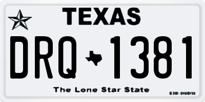 TX license plate DRQ1381