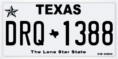 TX license plate DRQ1388