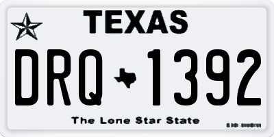 TX license plate DRQ1392