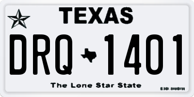 TX license plate DRQ1401