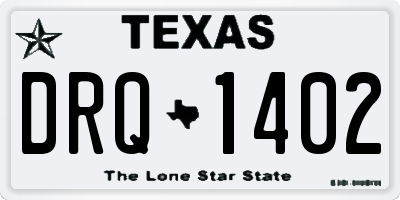 TX license plate DRQ1402
