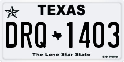 TX license plate DRQ1403