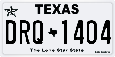 TX license plate DRQ1404