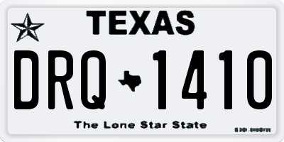 TX license plate DRQ1410