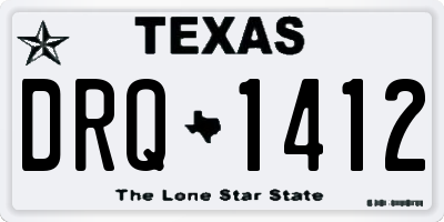 TX license plate DRQ1412