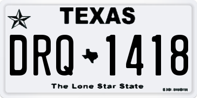 TX license plate DRQ1418