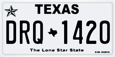 TX license plate DRQ1420