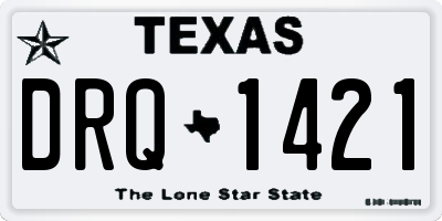 TX license plate DRQ1421