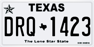 TX license plate DRQ1423