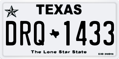 TX license plate DRQ1433